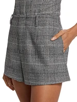 Mattie Checked Stretch-Wool Shorts