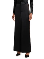 Lorenza Lace-Trim Wide-Leg Pants