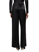 Lorenza Lace-Trim Wide-Leg Pants