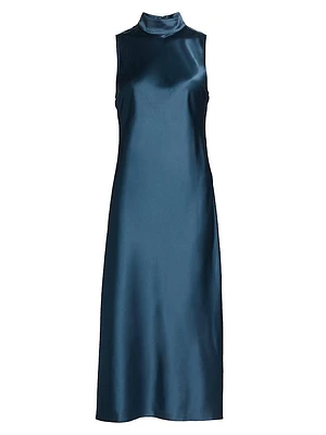 Ulani Satin Sleeveless Midi-Dress