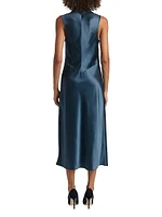 Ulani Satin Sleeveless Midi-Dress