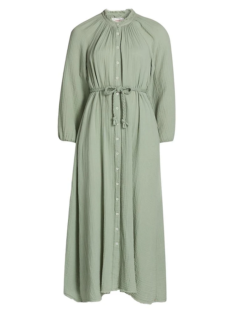 Andrea Cotton Belted Maxi Dress