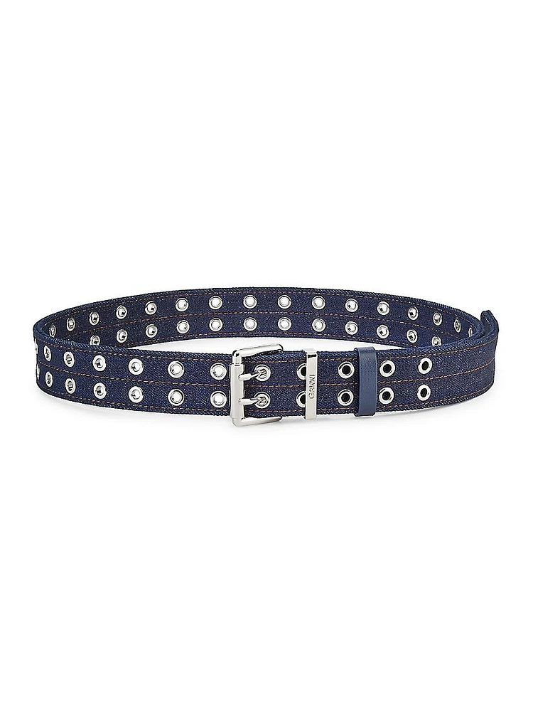 Double Eyelet Denim Belt