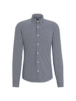 Slim-Fit Shirt in Geometric-Printed Performance-Stretch Material