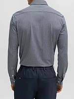 Slim-Fit Shirt in Geometric-Printed Performance-Stretch Material