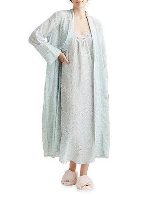 Cheri Blossom Silk-Blend Robe