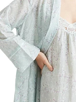 Cheri Blossom Silk-Blend Robe