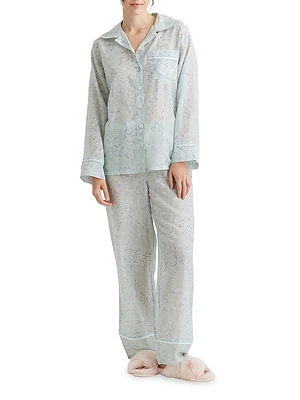 Cheri Blossom Silk-Blend Pajamas