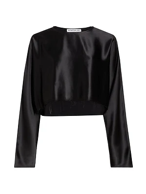 Emilia Satin Crop Blouse