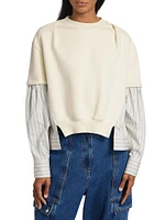 Poplin Combo Sweatshirt