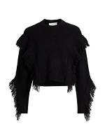 Fringed Alpaca Crop Sweater