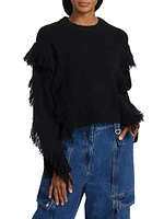 Fringed Alpaca Crop Sweater