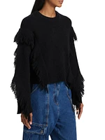 Fringed Alpaca Crop Sweater