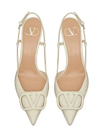 VLogo Signature Patent Leather Slingback Pumps