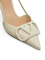 VLogo Signature Patent Leather Slingback Pumps