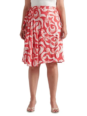 Adrian Bias Wrap Skirt Graphic Print