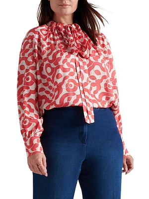 Rosalyn Tunnel Bow Blouse Graphic Print