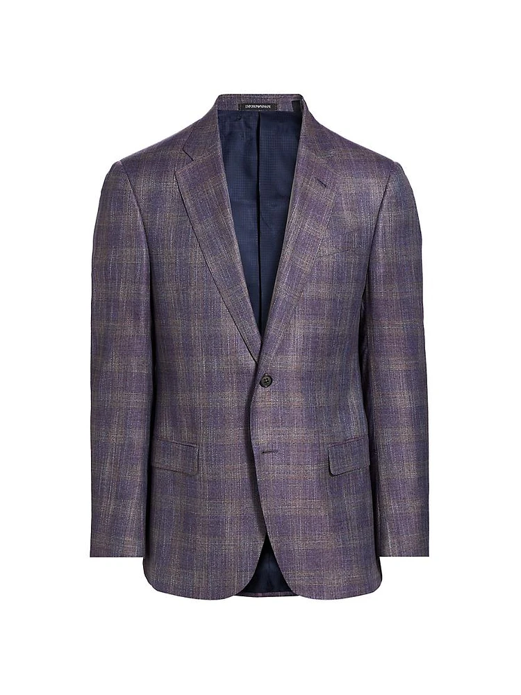 Checked Single-Breasted Blazer