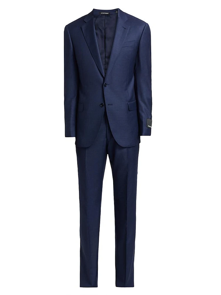 Logo Wool Single-Breasted Suit