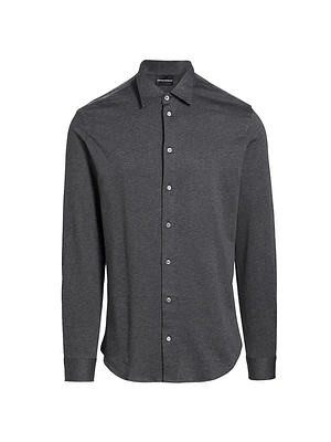 Cotton Button-Front Shirt