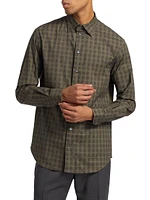 Checked Cotton-Blend Button-Front Shirt