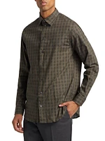 Checked Cotton-Blend Button-Front Shirt