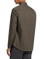 Checked Cotton-Blend Button-Front Shirt