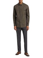 Checked Cotton-Blend Button-Front Shirt