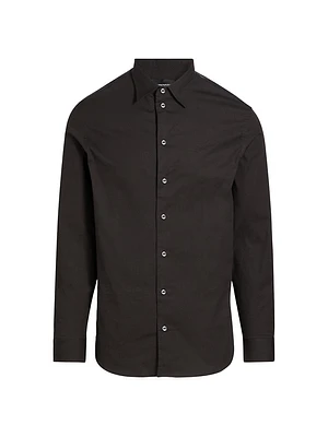 Cotton-Blend Button-Front Shirt