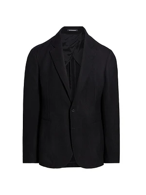 Wool-Blend Single-Breasted Blazer