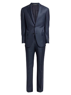 Checked Wool Single-Breasted Suit