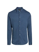 Melange Slim-Fit Button-Up Shirt