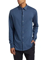 Melange Slim-Fit Button-Up Shirt