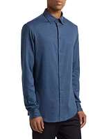 Melange Slim-Fit Button-Up Shirt