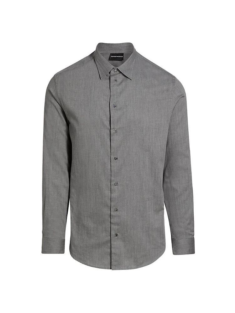 Herringbone Button-Up Shirt