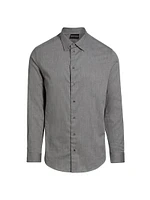 Herringbone Button-Up Shirt