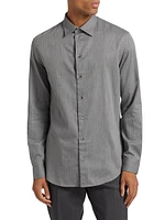 Herringbone Button-Up Shirt