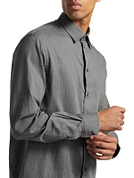 Herringbone Button-Up Shirt