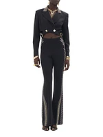 Stud Embellished Crop Jacket