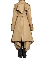 Windowpane Check Gabardine Trench Coat