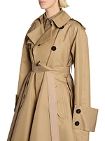 Windowpane Check Gabardine Trench Coat