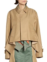 Gabardine Handkerchief Short Trench Coat