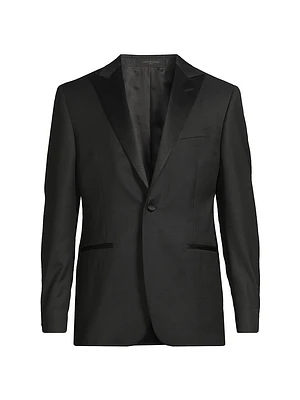 Jacquard Tuxedo Peak-Lapel Jacket