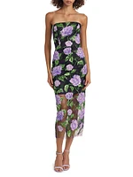 Kait Sequined Floral Midi-Dress