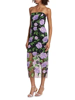 Kait Sequined Floral Midi-Dress