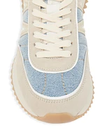 Pacey Denim & Suede Low-Top Sneakers