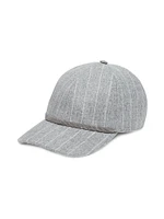 Chalk Stripe Baseball Cap with Shiny Band