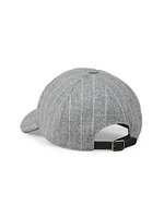 Chalk Stripe Baseball Cap with Shiny Band