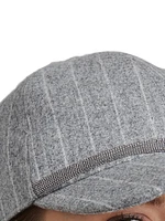 Chalk Stripe Baseball Cap with Shiny Band