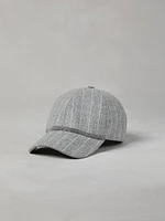 Chalk Stripe Baseball Cap with Shiny Band